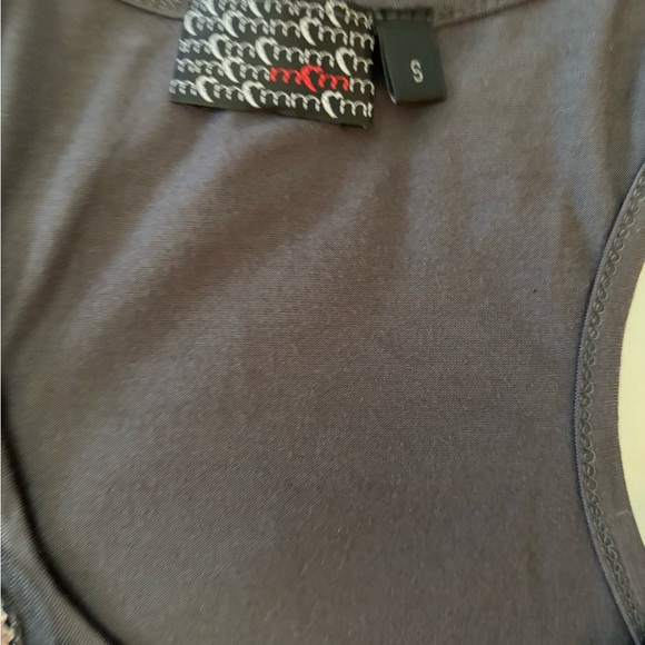 MCM Gray Sleeveless Tank Top with Sequined Floral Detail  size Small - Picture 3 of 12